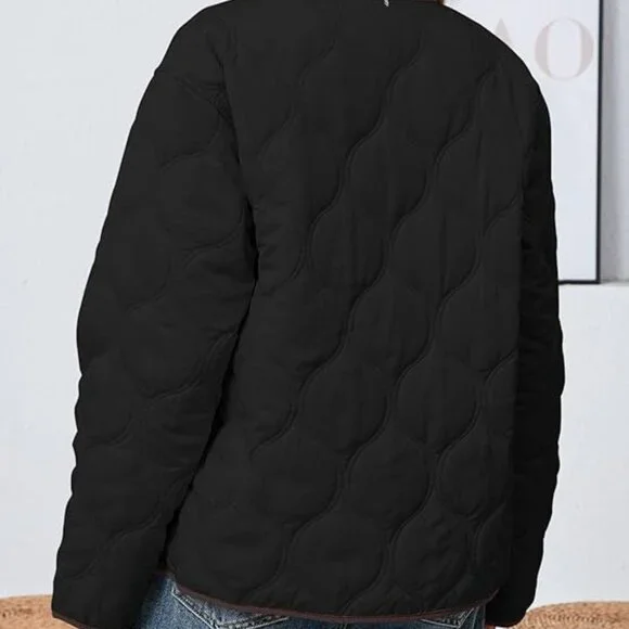 NEW! Womens Reversible Button Down Puffer Padded Coat & Plaid Quilted Jacket - Picture 3 of 6